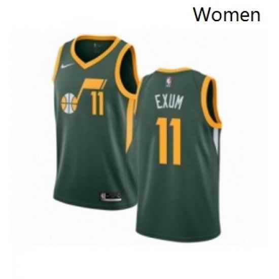 Womens Nike Utah Jazz 11 Dante Exum Green Swingman Jersey Earned Edition